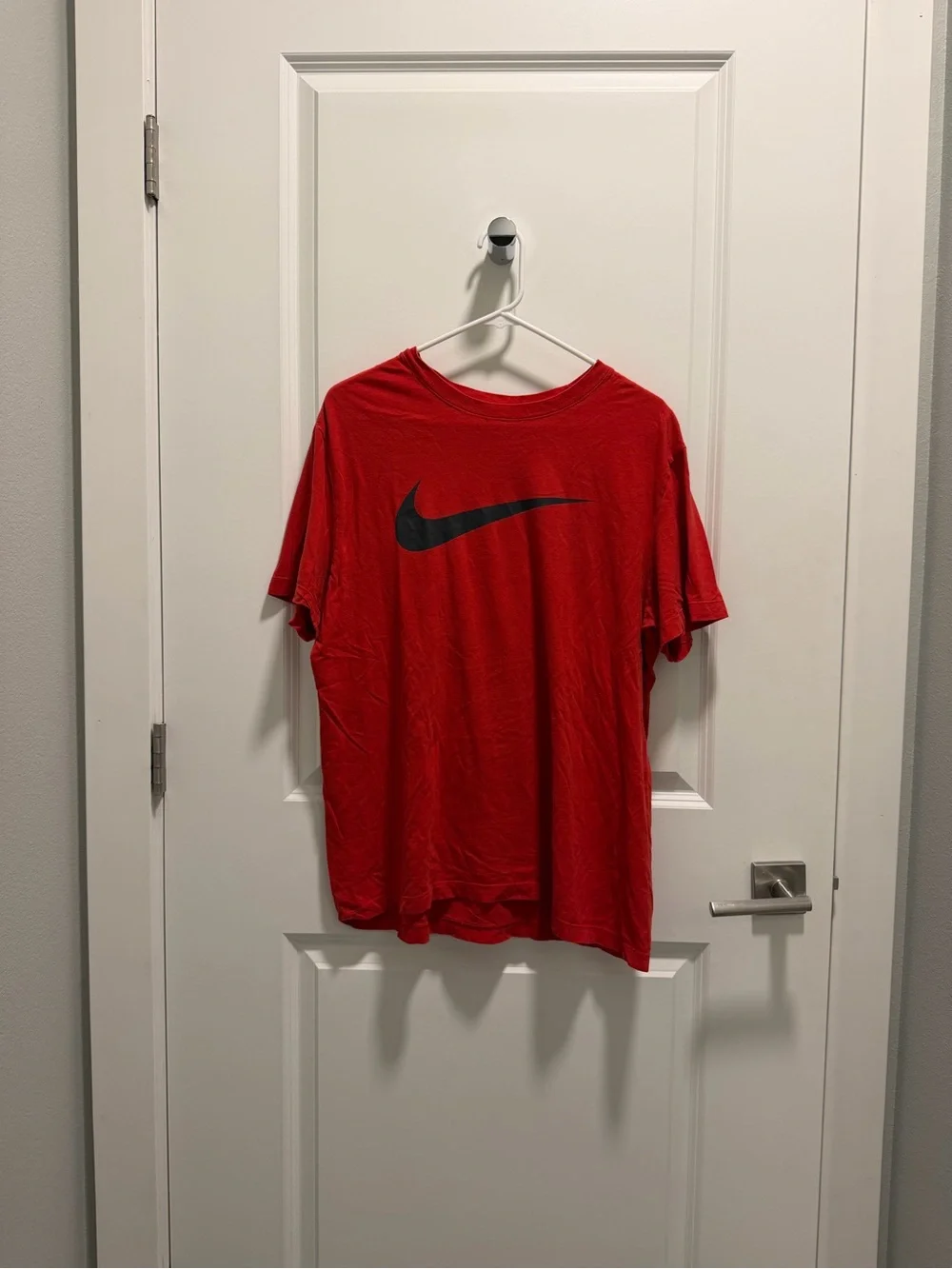 Nike Red Short-Sleeve T-Shirt with Black Swoosh